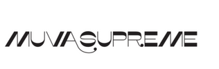 white 'MUVA SUPREME' logo on a black background